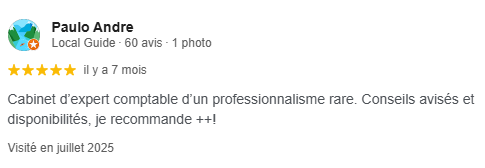 Note 4,9 étoiles Google cabinet expert-comptable