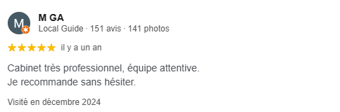 Témoignages clients Google expert comptable